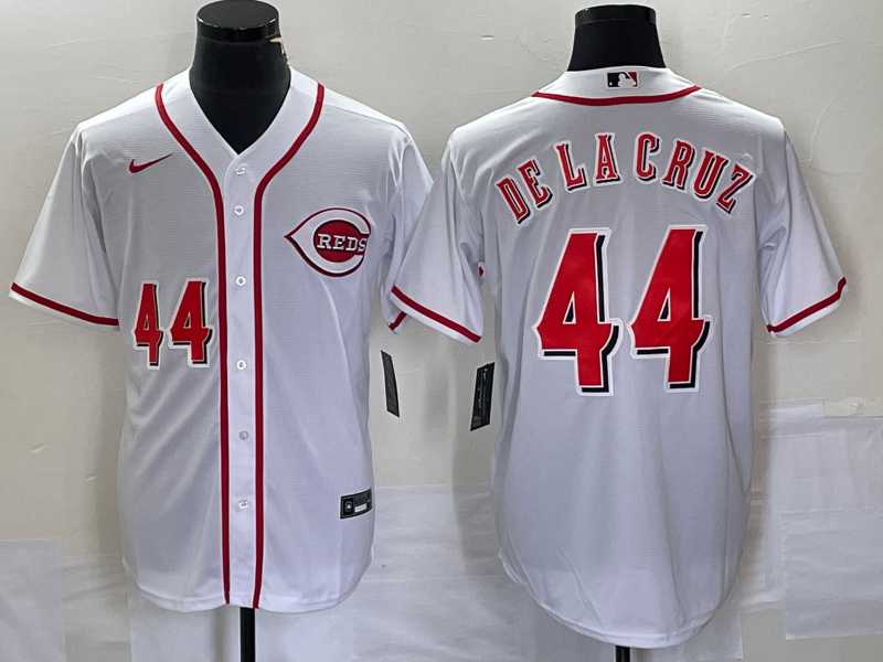 Men's Cincinnati Reds #44 Elly De La Cruz Number White Cool Base Stitched Baseball Jersey1,We sell and wholesale Men's Cincinnati Reds #44 Elly De La Cruz Number White Cool Base Stitched Baseball Jersey1 on line form chian!